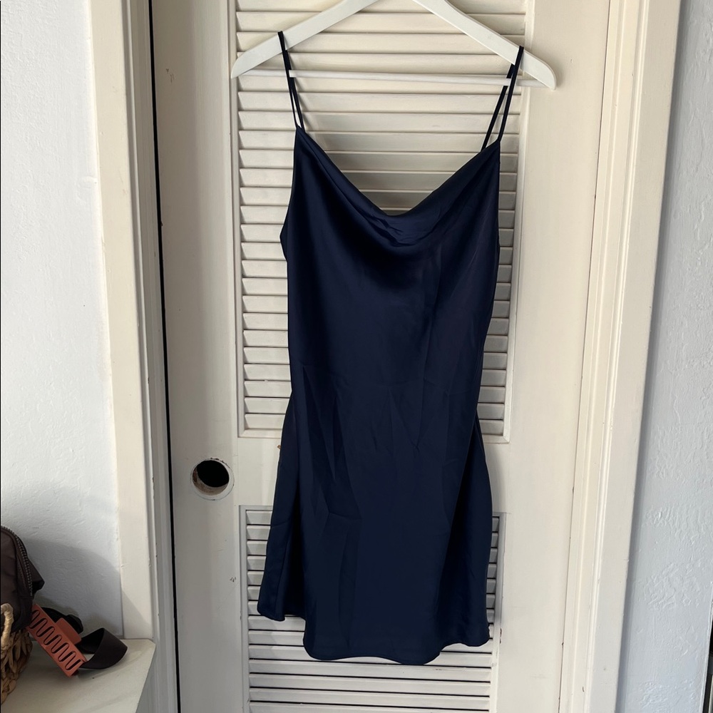 Elegant Navy Blue Slip Dress